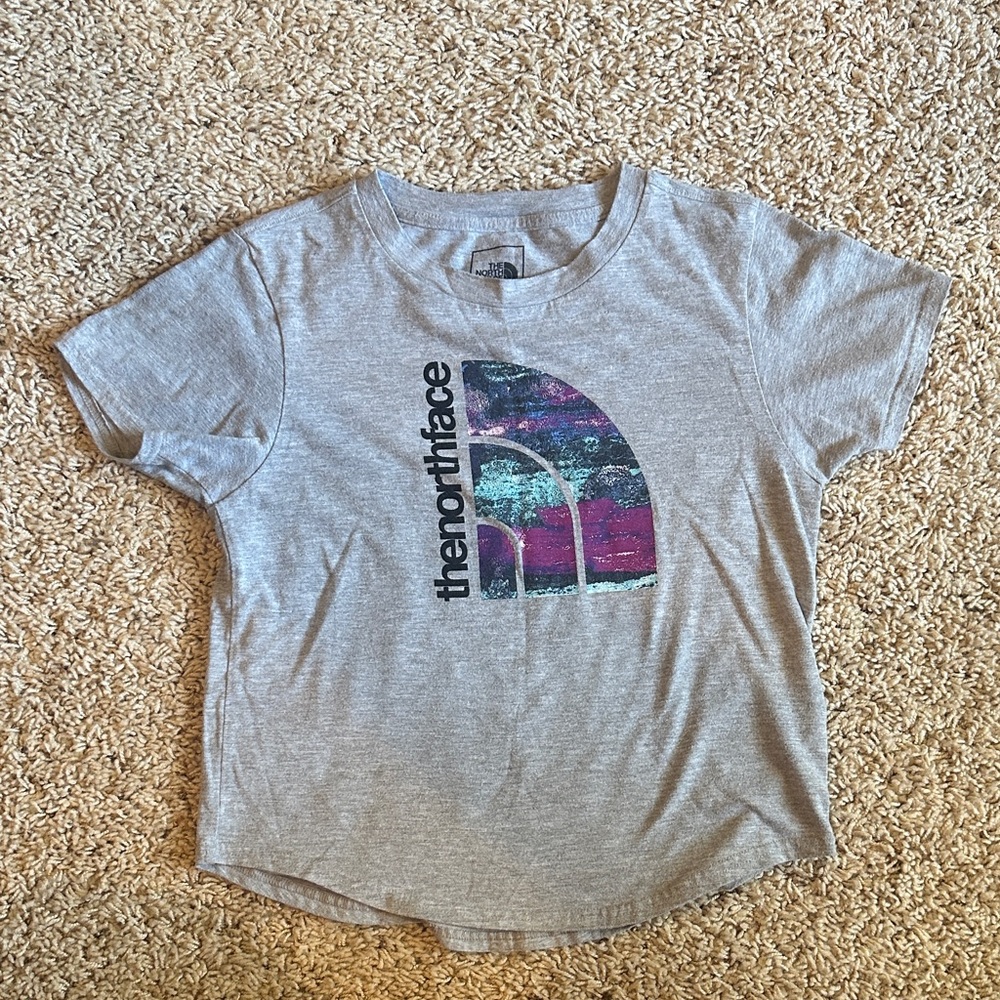 The North Face Kids Graphic Gray Tee - Size L/12